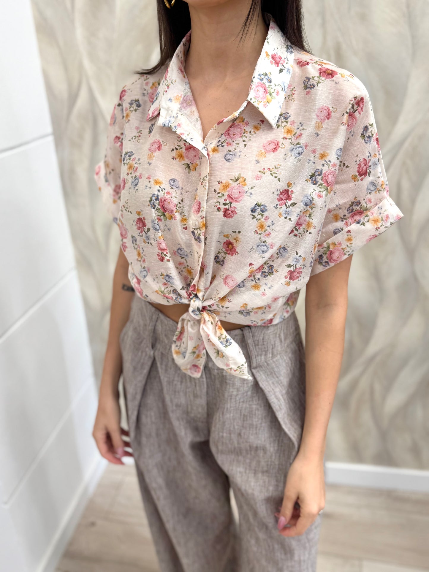 Camicia kimono fiore