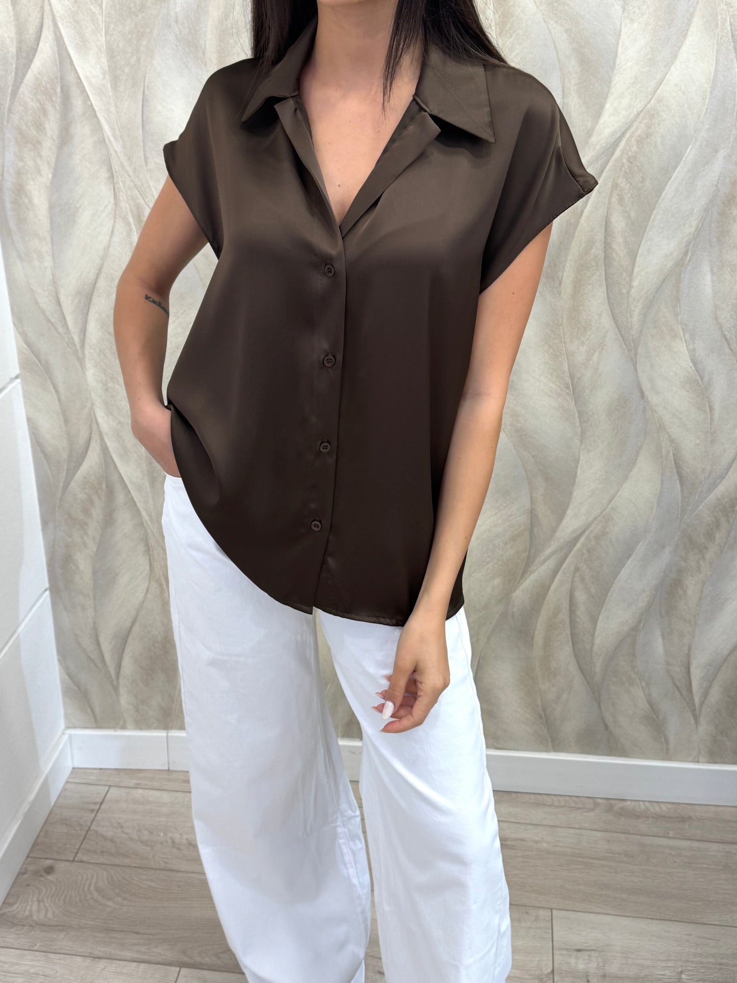 Camicia kimono raso