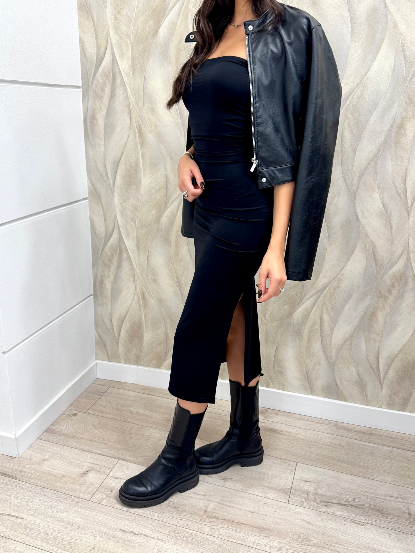 Abito fascia spacco lato
