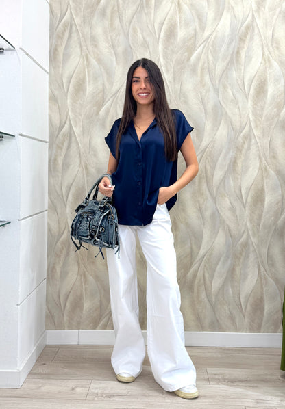 Camicia kimono raso