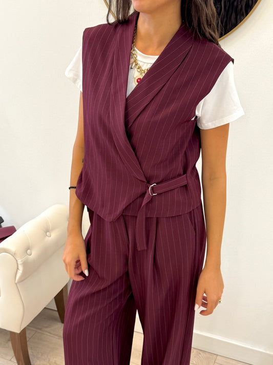 Gilet gessato incrocio