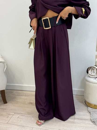 Pantalone largo fiammato