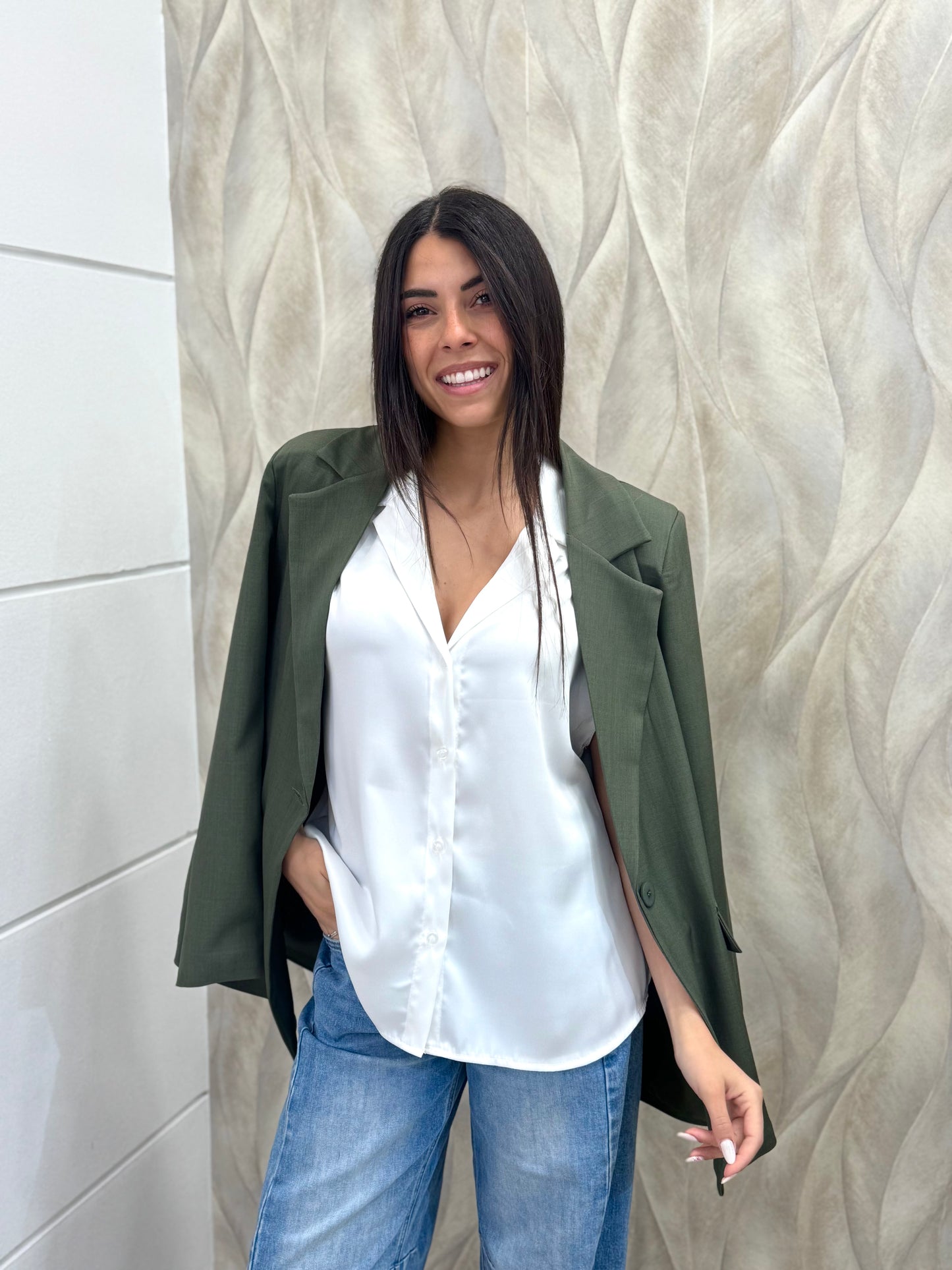 Camicia kimono raso
