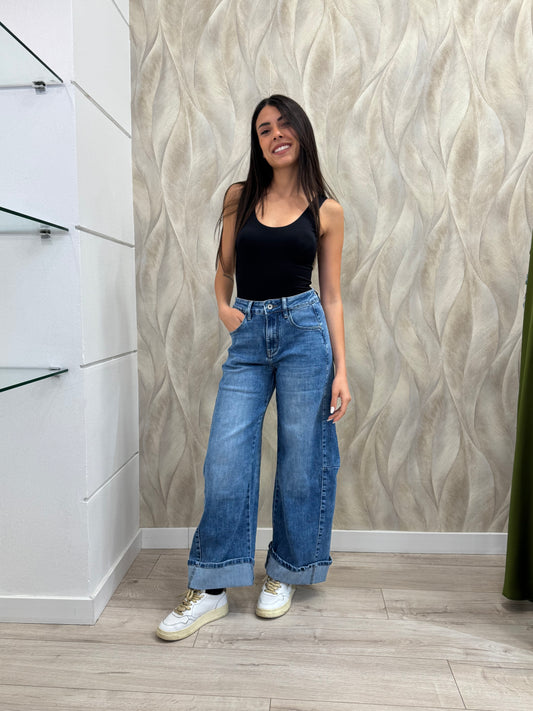 Jeans baloon risvolto