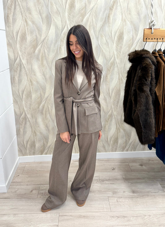 Pantalone largo melange