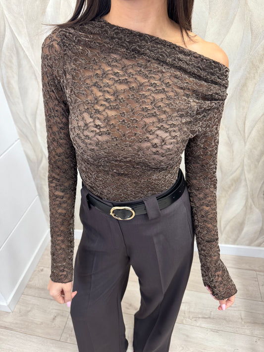 Maglia pizzo velluto