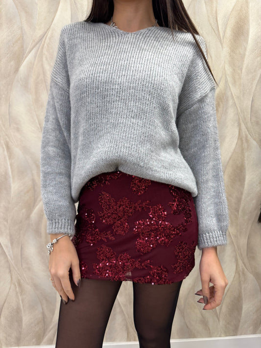 Minigonna tulle paillettes