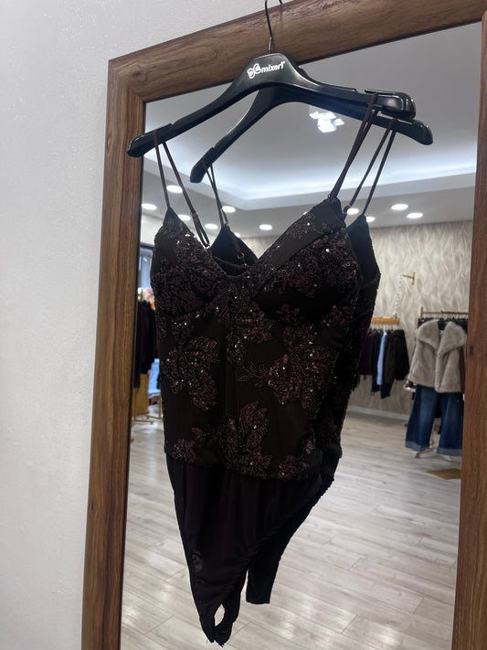 Body tulle paillettes