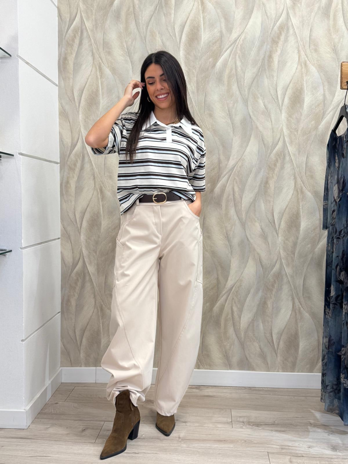 Pantalone baloon cuciture